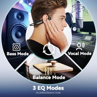 Căști Bluetooth cu conducție osoasă SANOTO cu microfon, mod EQ, rezistență la apă IP65, ușoare, căști sport open-ear pentru alergare și ciclism 2