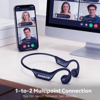 Căști Bluetooth cu conducție osoasă SANOTO cu microfon, mod EQ, rezistență la apă IP65, ușoare, căști sport open-ear pentru alergare și ciclism 7