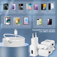 Încărcător rapid Sanronang 15W USB-C cu cablu de 1,5 m compatibil cu Samsung Galaxy S21/S20/S10/S9/S8/A56/A36/A35/A25/A16/A15/A13/Note 9/8 5
