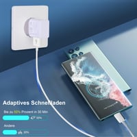 Încărcător rapid Sanronang 15W USB-C cu cablu de 1,5 m compatibil cu Samsung Galaxy S21/S20/S10/S9/S8/A56/A36/A35/A25/A16/A15/A13/Note 9/8 2