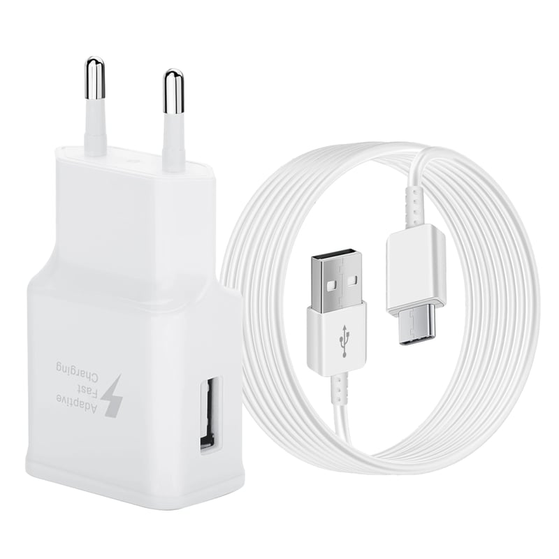Încărcător rapid Sanronang 15W USB-C cu cablu de 1,5 m compatibil cu Samsung Galaxy S21/S20/S10/S9/S8/A56/A36/A35/A25/A16/A15/A13/Note 9/8