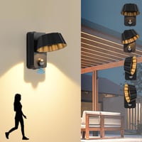 SANSHI 10W mozgásérzékelős kültéri fali lámpa, IP65 vízálló LED, meleg fehér, kert és terasz 1