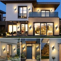 SANSHI LED Fali Lámpa 10W IP65 Vízálló Kültéri Beltéri Világítás 3000K Meleg Fehér Modern Fel-Le Irányú Kert Erkély Terasz 2