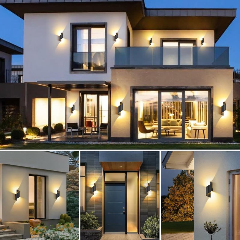 SANSHI LED Fali Lámpa 10W IP65 Vízálló Kültéri Beltéri Világítás 3000K Meleg Fehér Modern Fel-Le Irányú Kert Erkély Terasz