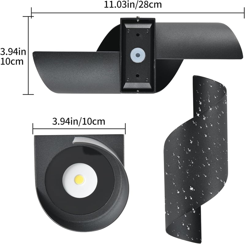 SANSHI LED Fali Lámpa 10W IP65 Vízálló Kültéri Beltéri Világítás 3000K Meleg Fehér Modern Fel-Le Irányú Kert Erkély Terasz
