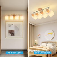 SANSHI LED Mennyezeti Lámpa 4 Izzós Fa Spotlámpa 350° Forgatható E14 6