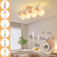 SANSHI LED Mennyezeti Lámpa 4 Izzós Fa Spotlámpa 350° Forgatható E14 2