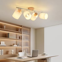 SANSHI LED Mennyezeti Lámpa 4 Izzós Fa Spotlámpa 350° Forgatható E14 7
