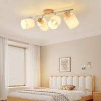 SANSHI LED Mennyezeti Lámpa 4 Izzós Fa Spotlámpa 350° Forgatható E14 5