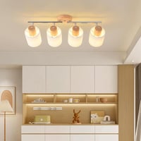 SANSHI LED Mennyezeti Lámpa 4 Izzós Fa Spotlámpa 350° Forgatható E14 8