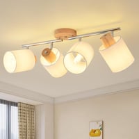 SANSHI LED Mennyezeti Lámpa 4 Izzós Fa Spotlámpa 350° Forgatható E14 1