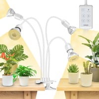 SANSI LED Növénylámpa 4 Fejjel, 650W Teljes Spektrum, Időzítővel, 360° Görbülő Kar 1