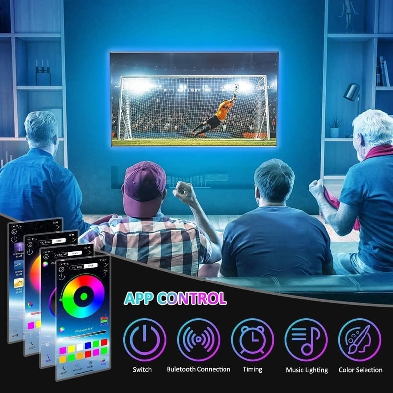 SANSUN LED szalag TV mögé USB távirányítóval 16 szín 5050 45-60 colos