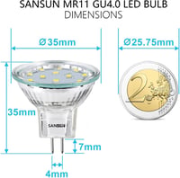 SANSUN MR11 LED izzó GU4 foglalat 12V 2W 4000K nappali fehér 4db 2