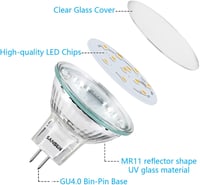 SANSUN MR11 LED izzó GU4 foglalat 12V 2W 4000K nappali fehér 4db 4