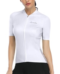 Dámsky cyklistický dres Santic s krátkym rukávom – biely – veľkosť M 1