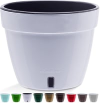 Santino ASTI 20 cm önöntöző virágcserép vízszintjelzővel fehér/fekete - Ø 20cm, 2-White / Black 8