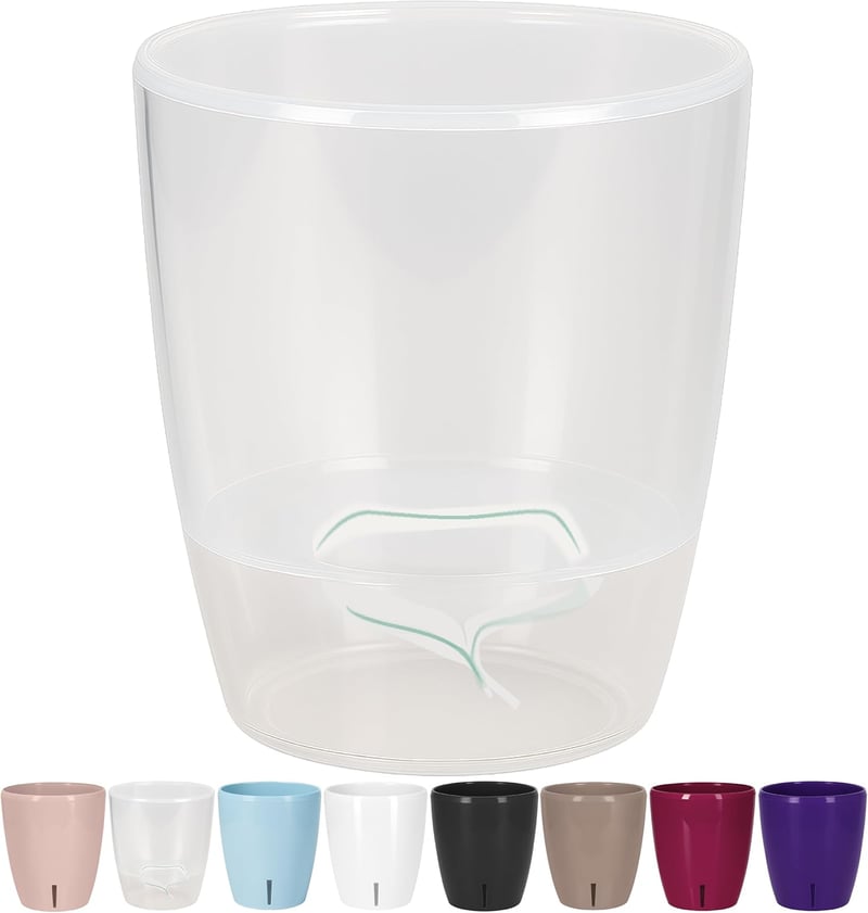 Santino Orchidea Cserép 12cm Önöntöző Rendszerrel Vízszintjelzővel 1,3L - 1,3l, Transparent