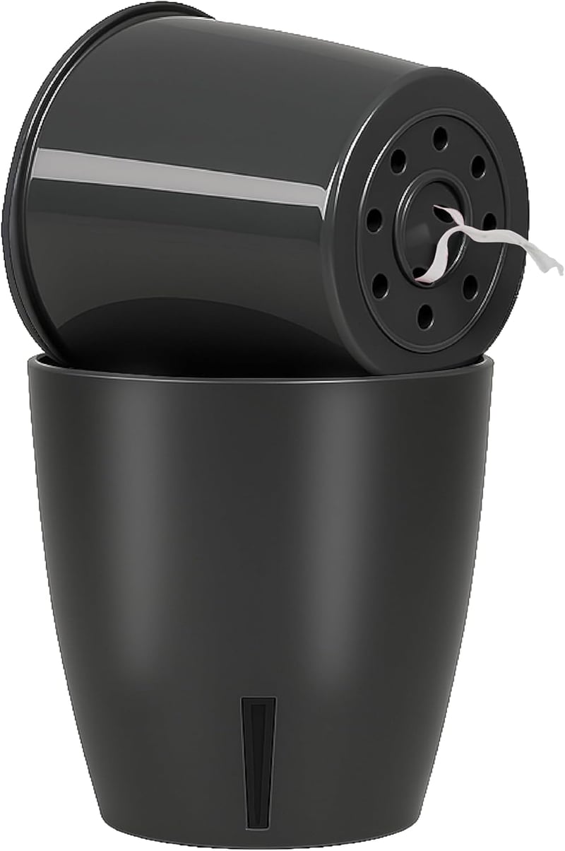 Santino Orchidea Cserép 15cm Öntözőrendszer Vízjelzővel Antracit 2L - 2L, Anthracite