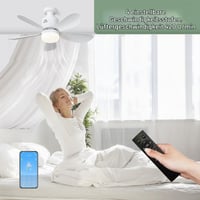 Stropný ventilátor Sanweyter so svetlom a diaľkovým ovládaním, 53 cm, 24W LED, stmievateľný, ovládanie cez aplikáciu, 5 lopatiek, 4 rýchlosti, 3000K-6500K, tichý, do obývačky 4