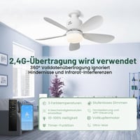 Stropný ventilátor Sanweyter so svetlom a diaľkovým ovládaním, 53 cm, 24W LED, stmievateľný, ovládanie cez aplikáciu, 5 lopatiek, 4 rýchlosti, 3000K-6500K, tichý, do obývačky 2