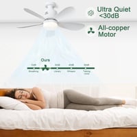 Stropný ventilátor Sanweyter so svetlom a diaľkovým ovládaním, 53 cm, 24W LED, stmievateľný, ovládanie cez aplikáciu, 5 lopatiek, 4 rýchlosti, 3000K-6500K, tichý, do obývačky 3