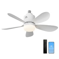 Stropný ventilátor Sanweyter so svetlom a diaľkovým ovládaním, 53 cm, 24W LED, stmievateľný, ovládanie cez aplikáciu, 5 lopatiek, 4 rýchlosti, 3000K-6500K, tichý, do obývačky 1