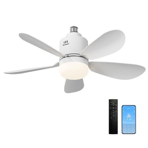 Sanweyter stropni ventilator sa svjetiljkom i daljinskim upravljačem, 53 cm, 24W LED, prigušivo, upravljanje putem aplikacije, 5 lopatica, 4 brzine, 3000K-6500K, tihi rad, za dnevni boravak