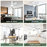 Stropný ventilátor Sanweyter so svetlom a diaľkovým ovládaním, 53 cm, 24W LED, stmievateľný, ovládanie cez aplikáciu, 5 lopatiek, 4 rýchlosti, 3000K-6500K, tichý, do obývačky 7
