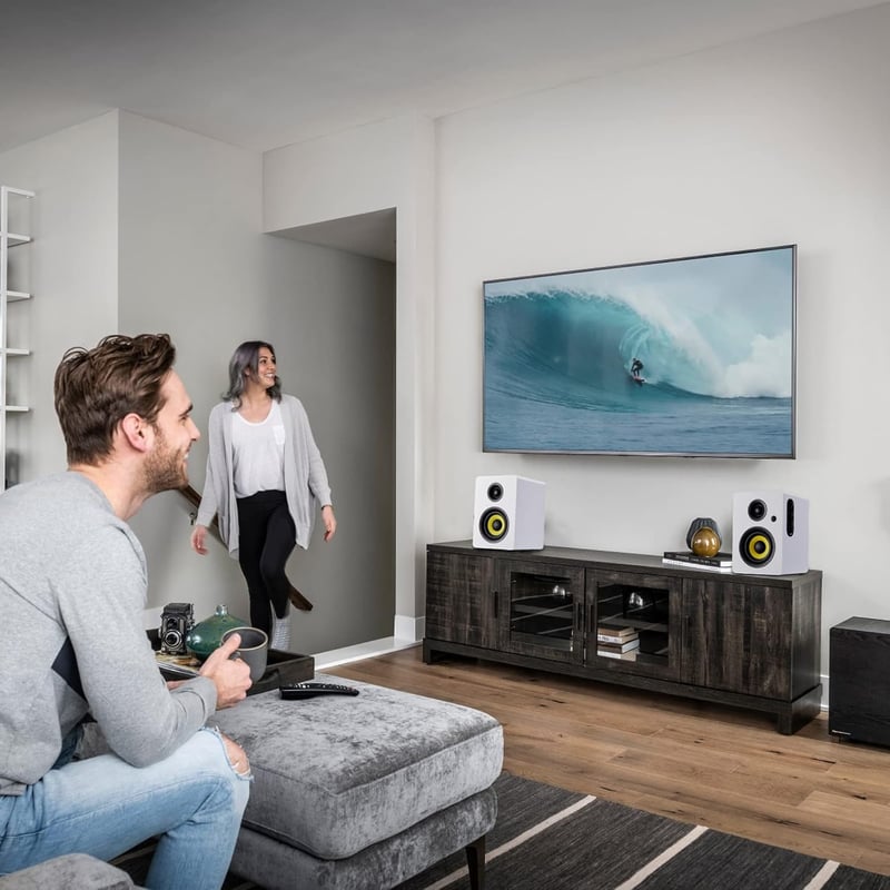 Sanyun SW206 80W Aktív Polc Hangfal - Studio Monitor és HiFi Mód, Bluetooth 5.0 - 4", SW206 White