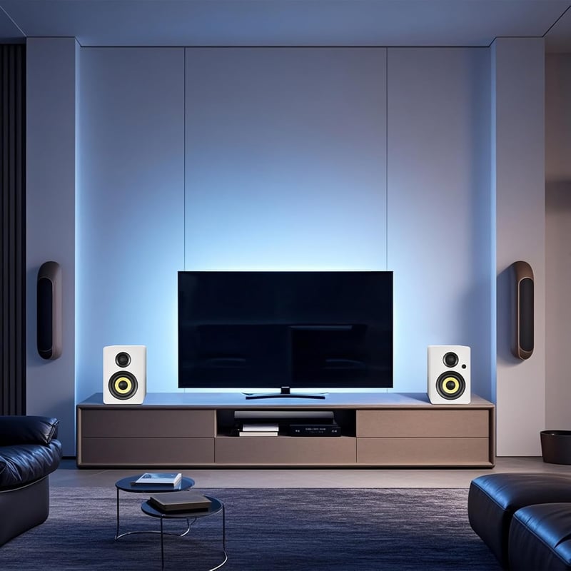 Sanyun SW206 80W Aktív Polc Hangfal - Studio Monitor és HiFi Mód, Bluetooth 5.0 - 4", SW206 White