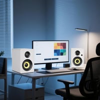 Sanyun SW206 80W Aktív Polc Hangfal - Studio Monitor és HiFi Mód, Bluetooth 5.0 - 4", SW206 White 6
