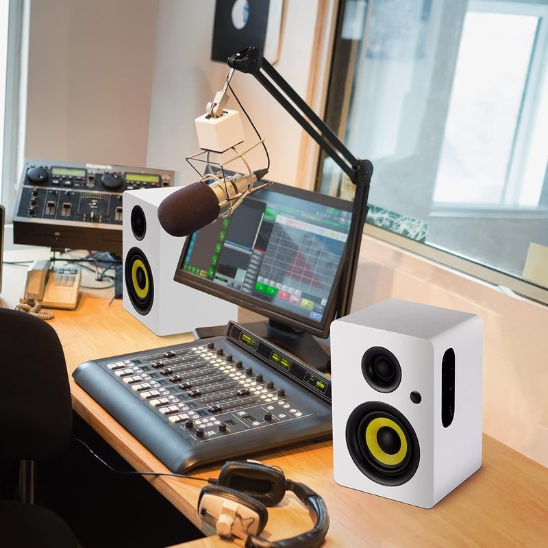 Sanyun SW206 80W Aktív Polc Hangfal - Studio Monitor és HiFi Mód, Bluetooth 5.0 - 4", SW206 White