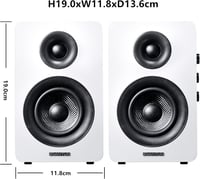 Sanyun SW208 3" Aktív Bluetooth 5.0 Polchangszóró Pár - 60W Szénszálas Hangszóró, Beépített 24-bit DAC, Dinamikus 3D Hangzás, PC Monitor Han 2