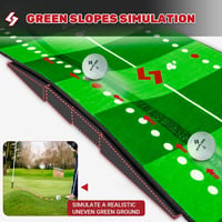 SAPLIZE Golf Putting Szőnyeg, Pályázó Gyakorló Szett, Röppálya Követéssel, Többféle Edzésmóddal, Beltéri/Kültéri Használatra, 3m Hosszú 5