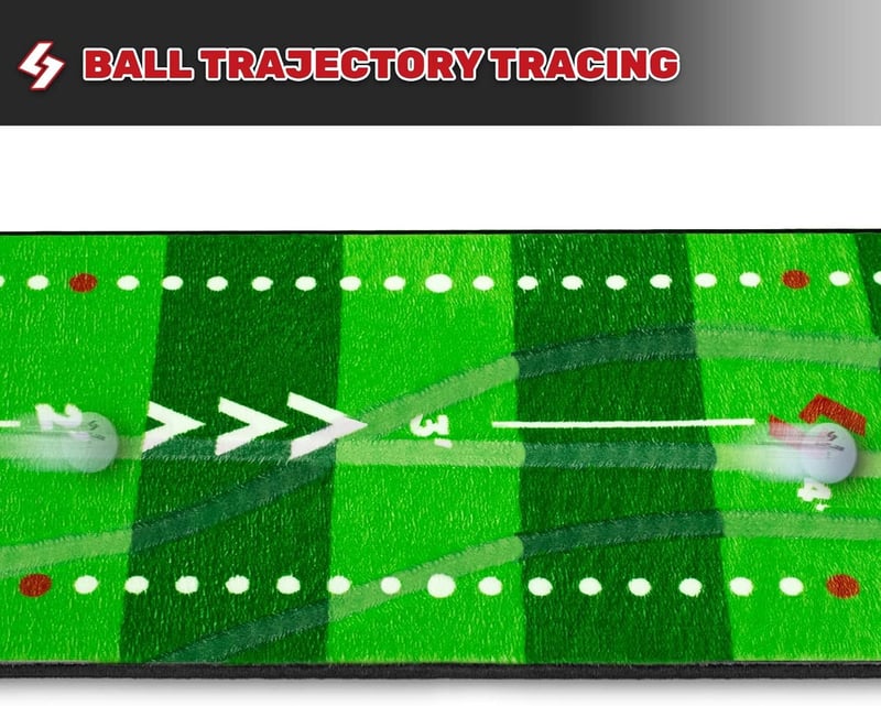 SAPLIZE Golf Putting Szőnyeg, Pályázó Gyakorló Szett, Röppálya Követéssel, Többféle Edzésmóddal, Beltéri/Kültéri Használatra, 3m Hosszú