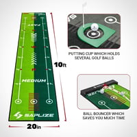 SAPLIZE Golfozó Putting Mat Pályajelzéssel Többféle Edzésmóddal Beltéri Kültéri 5