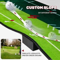 SAPLIZE Golfozó Putting Mat Pályajelzéssel Többféle Edzésmóddal Beltéri Kültéri 4