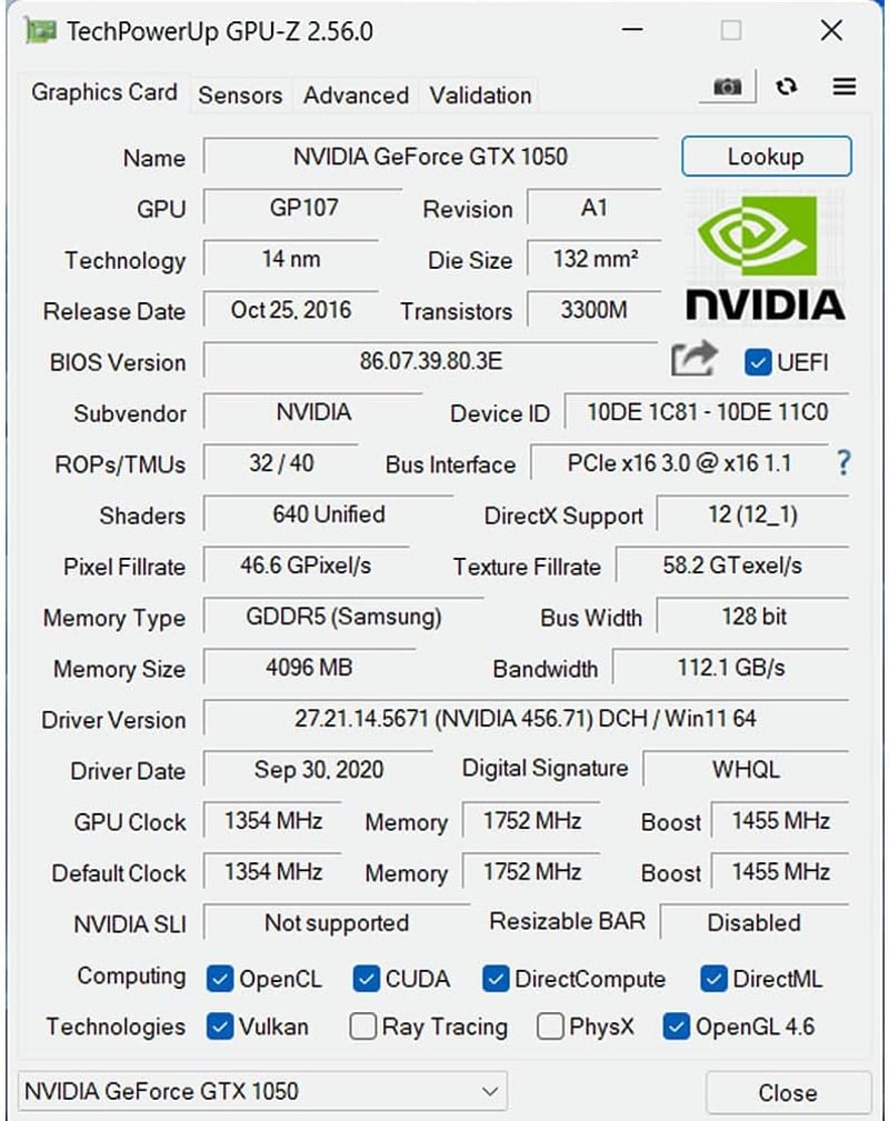 SAPLOS GTX 1050 4GB GDDR5 Grafikus Kártya Gaming PC-hez