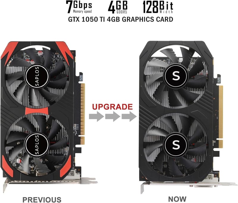 SAPLOS GTX 1050 Ti 4GB GDDR5 Grafikus Kártya PC Gaming GPU