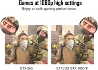 SAPLOS GTX 1050 Ti 4GB GDDR5 Grafikus Kártya PC Gaming GPU 4