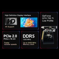 SAPLOS GTX 750 Ti 4GB Grafikus Kártya HDMI VGA DVI Alacsony Fogyasztás 3