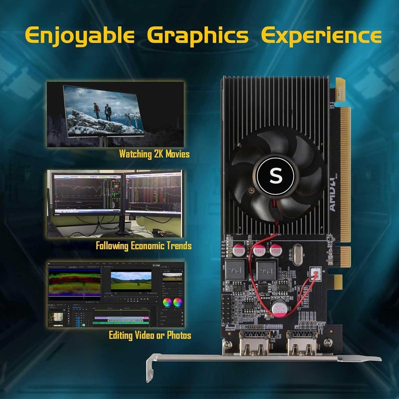 SAPLOS Radeon HD 6570 1GB GDDR3 Grafikus Kártya Low Profile PCI Express