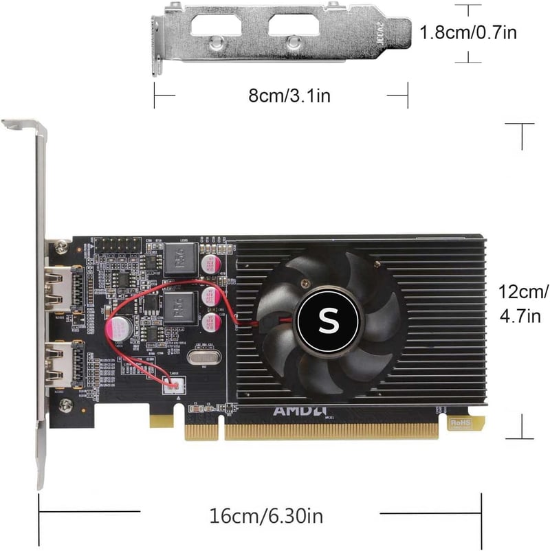 SAPLOS Radeon HD 6570 1GB GDDR3 Grafikus Kártya Low Profile PCI Express