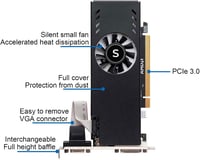 SAPLOS Radeon RX 550 4GB GDDR5 Alacsony Profil Videokártya HDMI DVI-D 2