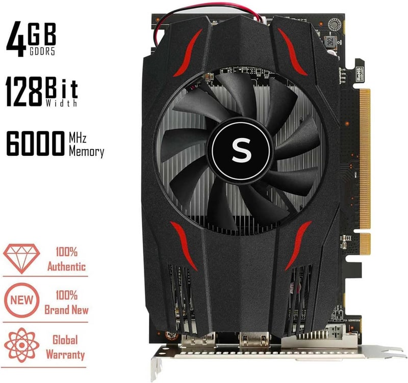 SAPLOS Radeon RX 550 4GB GDDR5 Grafikus Kártya ITX, DisplayPort HDMI DVI-D