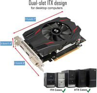 SAPLOS Radeon RX 550 4GB GDDR5 Grafikus Kártya ITX, DisplayPort HDMI DVI-D 5