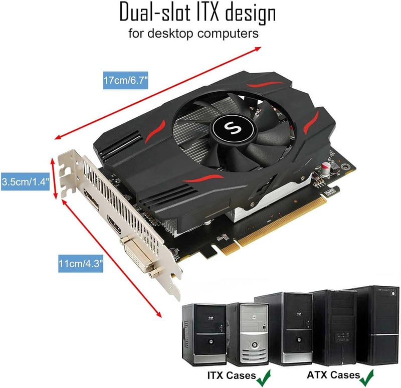 SAPLOS Radeon RX 550 4GB GDDR5 Grafikus Kártya ITX, DisplayPort HDMI DVI-D
