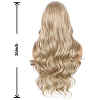 Sapphirewigs 13x4 Csipke Elülső Paróka Tejteás Szőke Hullám 66cm Női - Milk tea blonde 3