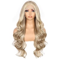 Sapphirewigs 13x4 Csipke Elülső Paróka Tejteás Szőke Hullám 66cm Női - Milk tea blonde 2